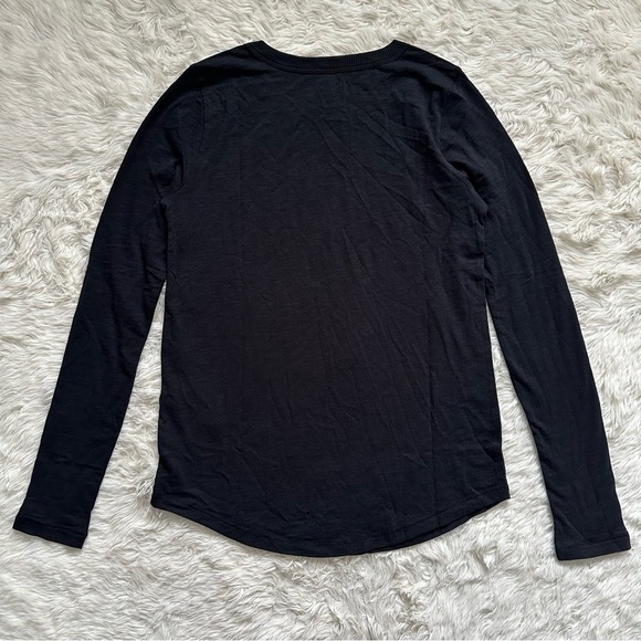 Madewell Top Whisper Cotton Rib-Crewneck Long-Sleeve Tee True Black XXS NWT New - Picture 5 of 11